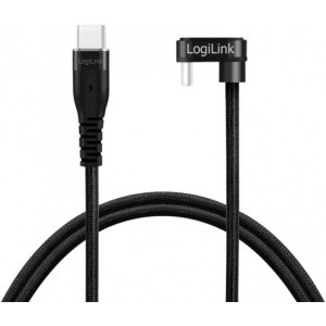 Cablu de date / adaptor Logilink CU0190 USB-C Male la USB-C Male, Angled, 1 m, Black