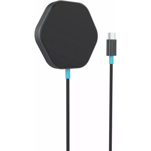 Canyon Wireless Charging Pad HEXAGON 110, 15W Qi2, Magnetic Fast Charging, Dark Grey/Blue