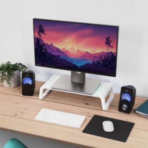 Trust Monta Tempered glass monitor stand, White