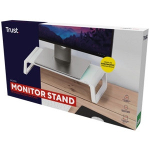 Trust Monta Tempered glass monitor stand, White