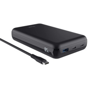 Baterie externa Trust Laro, 20000 mAh, 1x USB-A, 2x USB-C, 100W Power Delivery, Black, posibilitate incarcare laptop