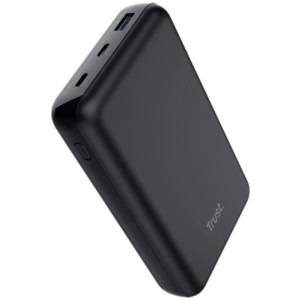 Trust Laro, 20000 mAh, 1x USB-A, 2x USB-C, 100W Power Delivery, Black, posibilitate incarcare laptop
