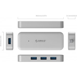 Orico TC4U-U3 4 Port-uri Silver