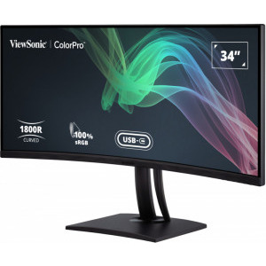ViewSonic VP3481A Curbat 34 inch UWQHD VA 5 ms 100 Hz KVM USB-C FreeSync