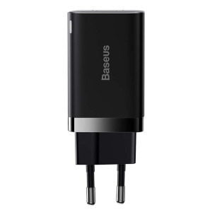 Baseus Super Si Pro, Quick Charge 30W, 1x USB-C, 1x USB, Black