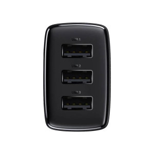 Baseus Compact, 3x USB, 17W, Black