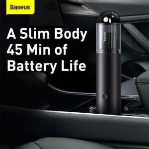 Baseus de mana A3, putere aspirare 15000 pa, filtru HEPA, acumulator 4x2000mAh, Black + cablu Type-C la USB, 135W, 0.07L, Negru