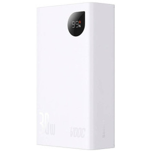 Baseus Adaman2 Digital Display, 20000 mAh, 30W VOOC Edition, White, cablu USB la USB-C inclus