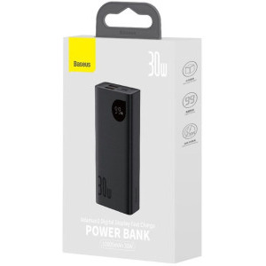 Baseus Adaman2 Digital Display, 10000 mAh, 30W VOOC Edition, Black, cablu USB la USB-C inclus