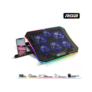 Spirit of Gamer AIRBLADE 1200 RGB, pana la 17.3 inch, 6 ventilatoare, 6 pozitii, 6 viteze, suport de telefon