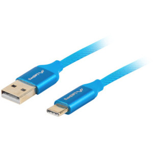 Cablu periferice Lanberg USB-C 2.0 Male la USB tip A 2.0 Male, QC 3.0, 1.8 m, Albastru