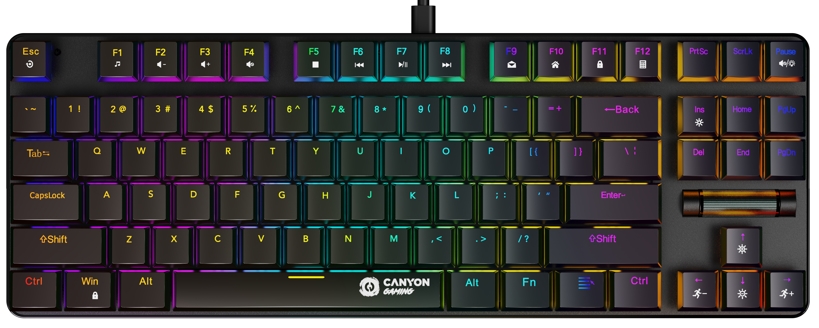 Tastatura Gaming Canyon GK-50 TKL Cometstrike RGB MX Red Linear Switch Mecanica